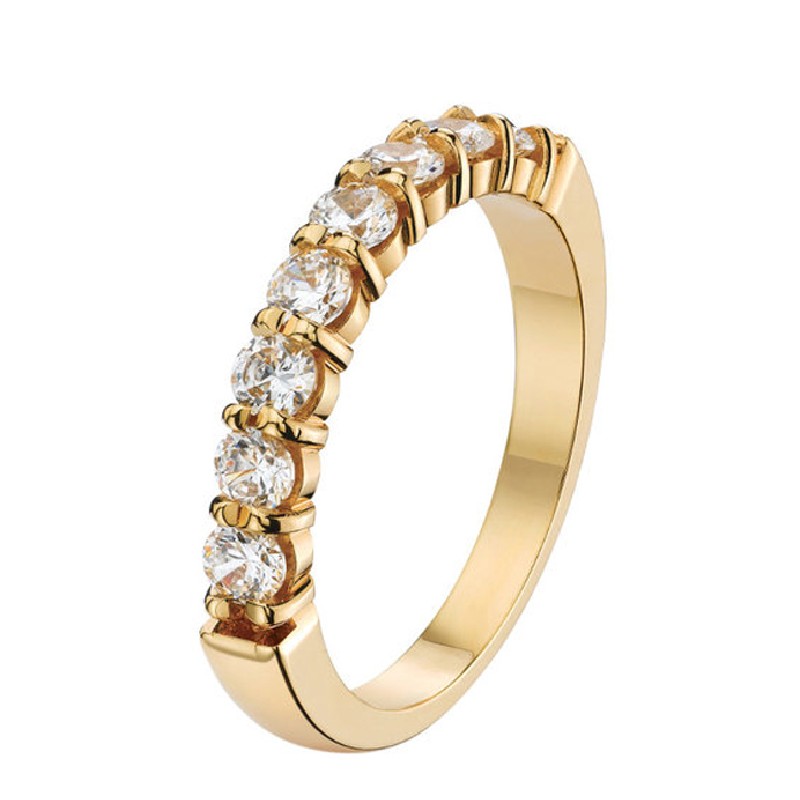 Alliance de mariage en or jaune pour future mariée |  Diamants 0.72 carats