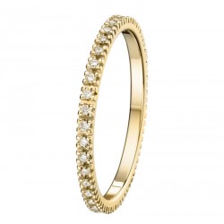 Alliance de mariage pour femme en or jaune 0.20 carats | Sertie de diamants