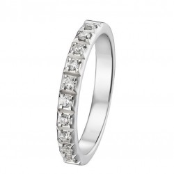 Alliance de mariage pour femme en or gris et diamants 0.21 carats