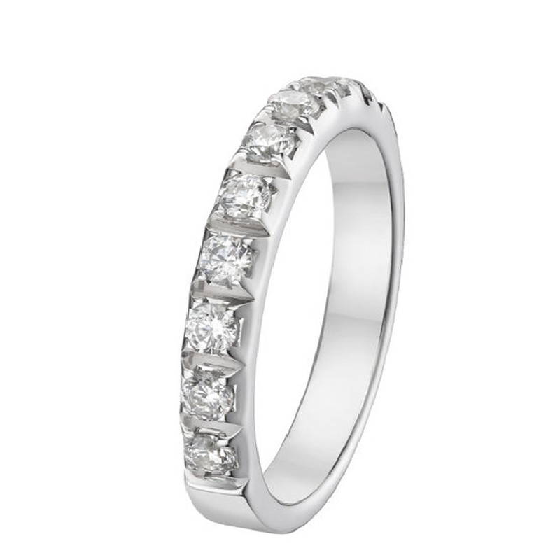 Alliance de mariage sertie diamants 0.45 carats