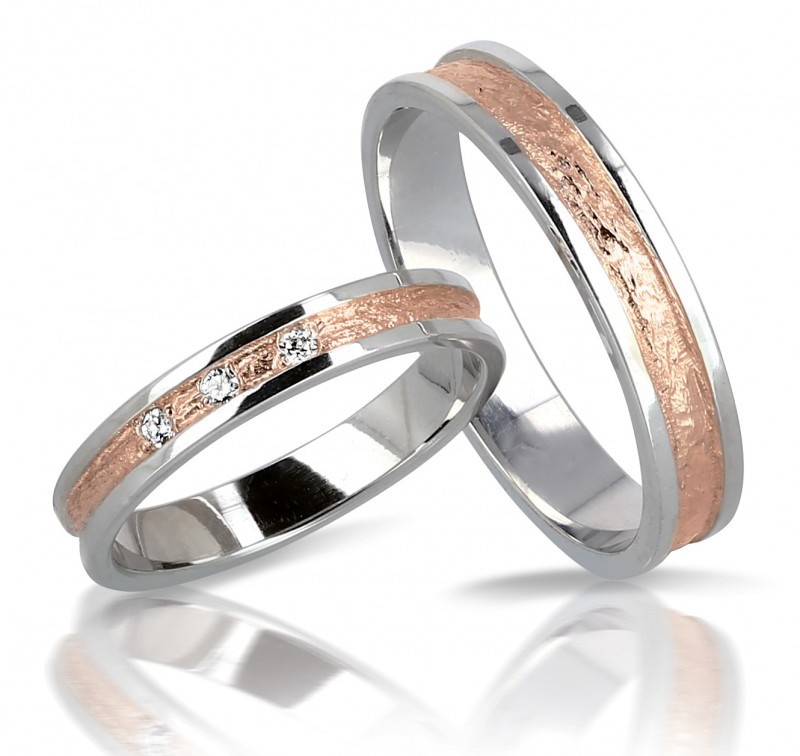 Bague mariage or rose brut...